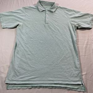 B Draddy USA Polo Pima Cotton Shirt Green White Stripe Golf Stretch Mens Medium